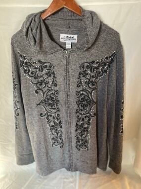 Back in the Saddle-Grey Zip up Sweatshirt-Women's large-Brand New
